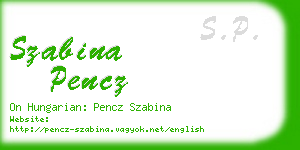 szabina pencz business card
